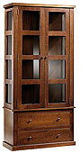 Vitrina Rustica 2 Puertas y 2 cajones