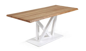 Mesa comedor blanca madera natural Uve