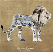 Cuadro canvas figurativo leon tatuado Cuadro canvas figurativo leon tatuado