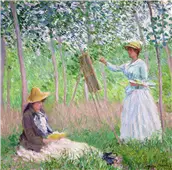 Cuadro canvas claude monet en el bosque en giverny