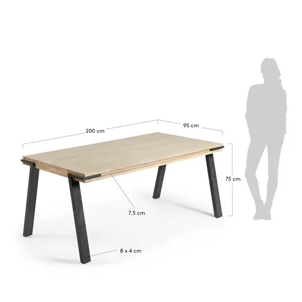 Mesa de comedor nórdica de 200 Disset Lig.defectos