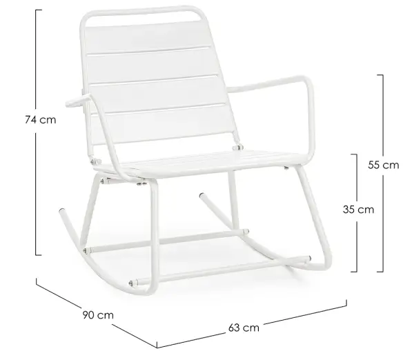 Mecedora blanca de jardín Dondolo