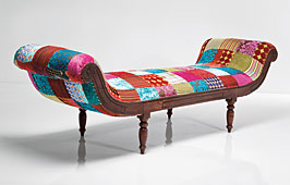 Banco Velvet Patchwork - Pies de cama Vintage - Muebles Vintage