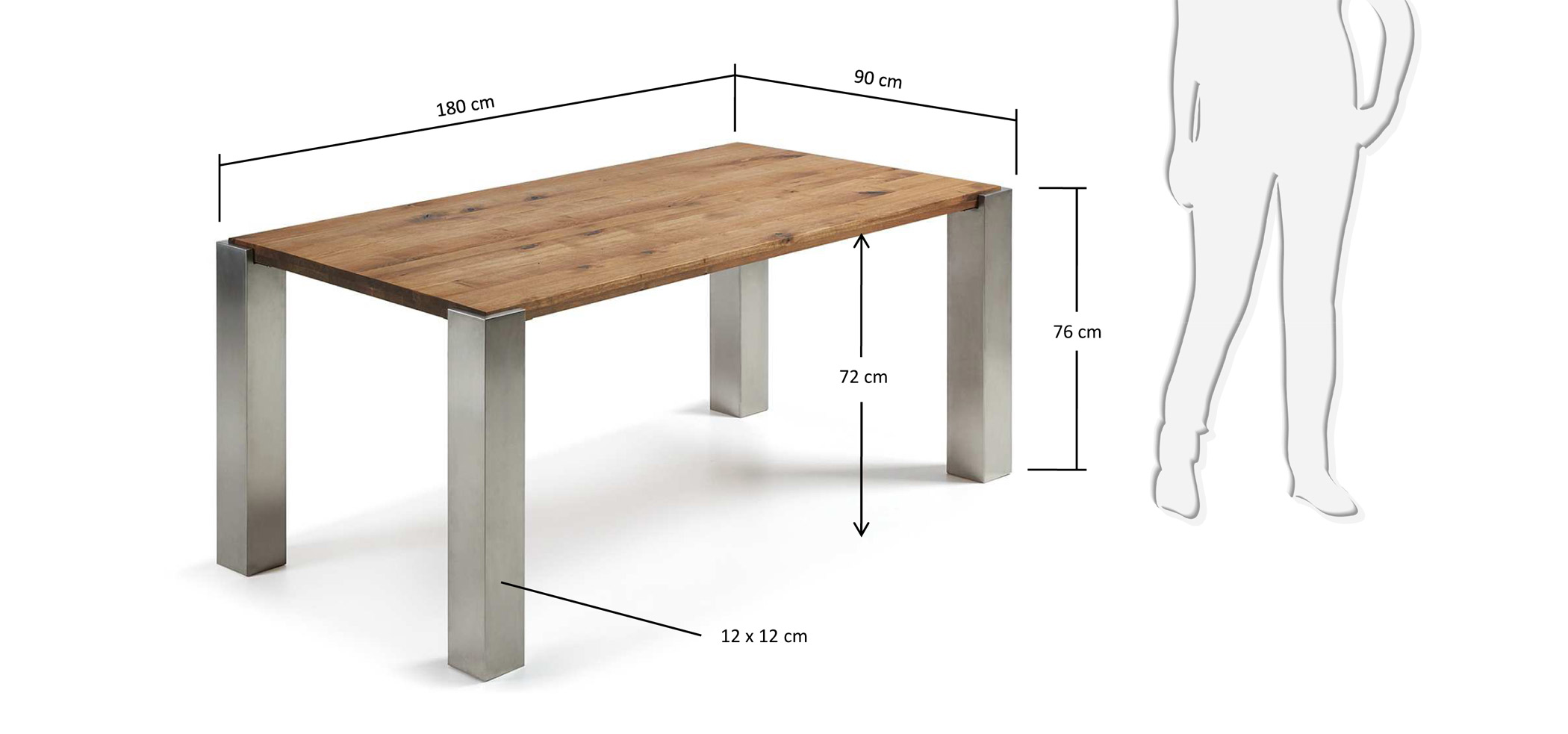 Mesa de comedor patas acero y roble natural en Portobellostreet.es Mesa de comedor patas acero y roble natural en Portobellostreet.es