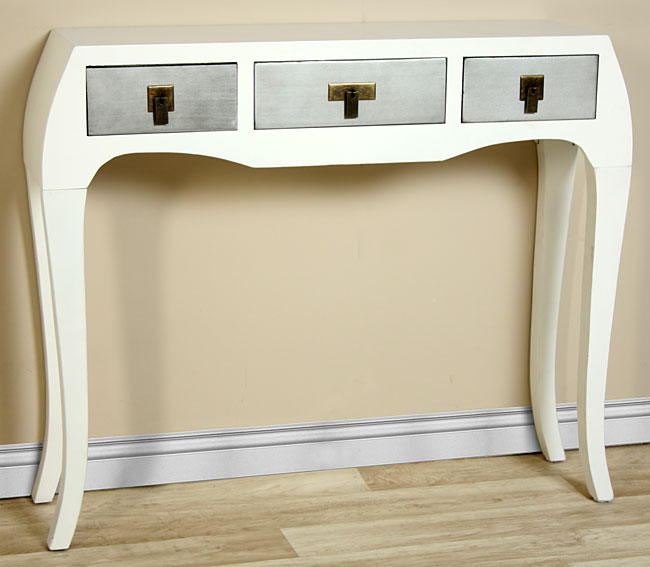 Consola 3 cajones blanco y plata chino Bise disponibles en nuestra web Consola 3 cajones blanco y plata chino Bise disponibles en nuestra web