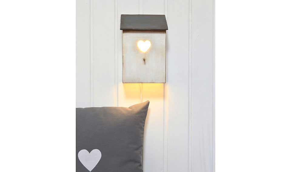 Lampara casita corazon color blanco Lampara casita corazon color blanco