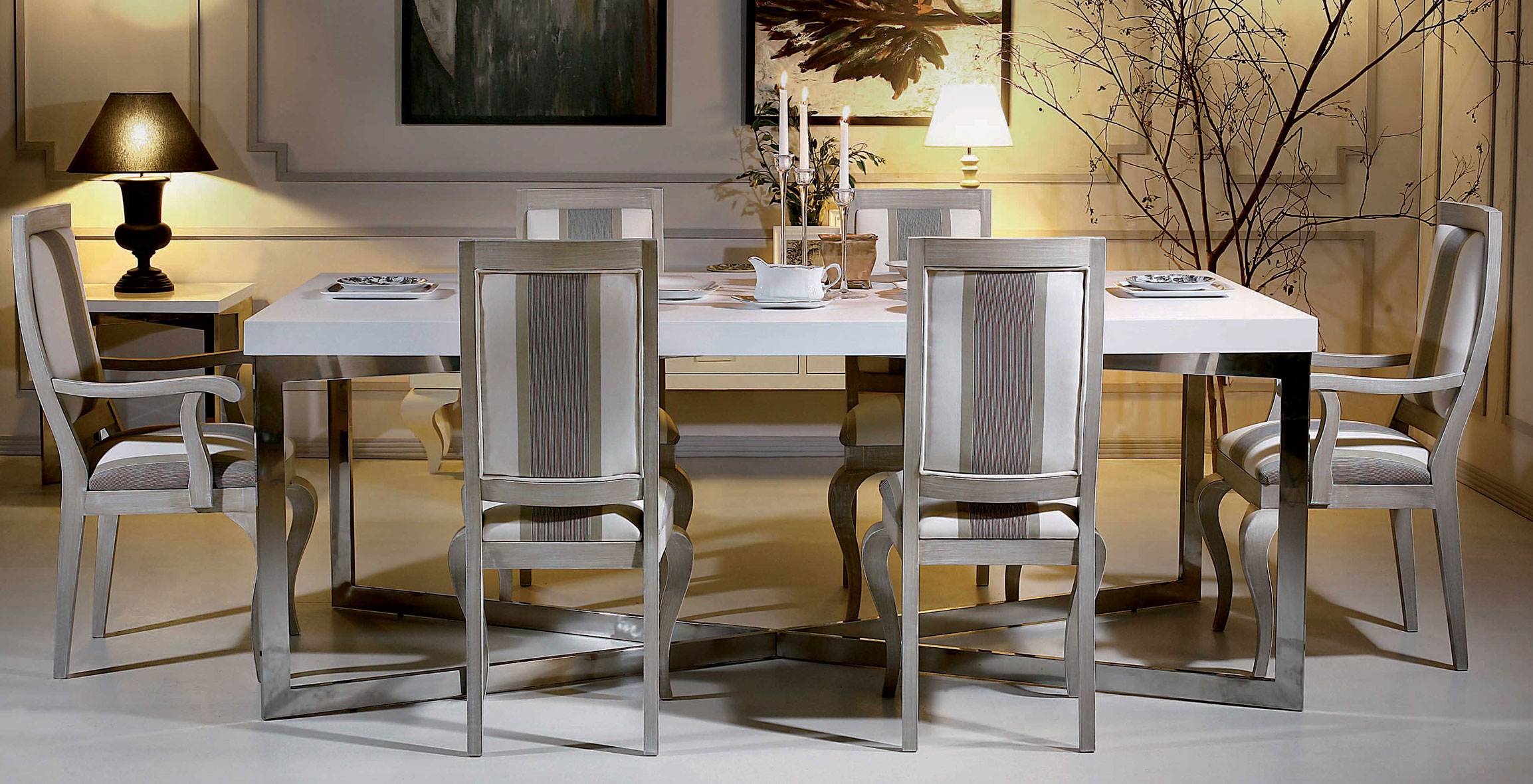 Mesa de comedor de acero Cruceta en Portobellostreetes Mesa de comedor de acero Cruceta en Portobellostreetes