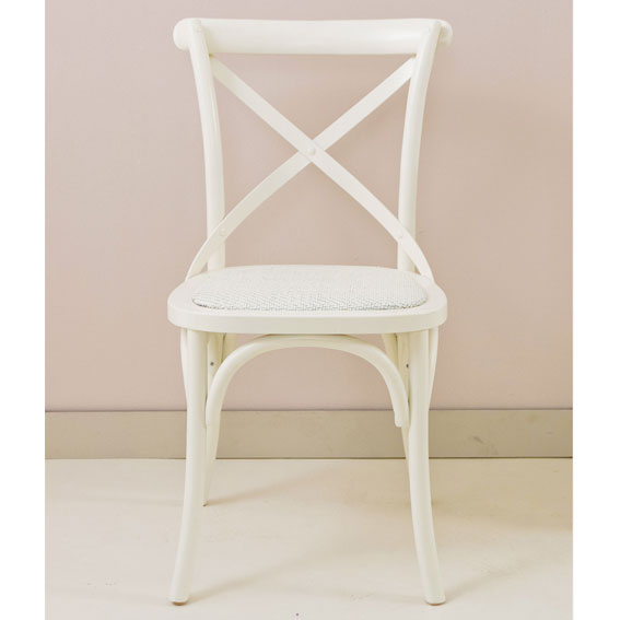 Silla cruz blanca Vintage París Silla cruz blanca Vintage París