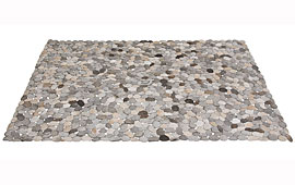 Alfombra de piel circulos gris