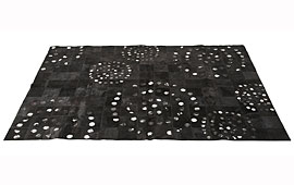 Alfombra negra de piel natural