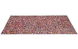 Alfombra rectangular de piel multicolor