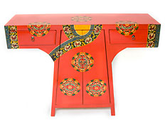 mueble colonial Consola_China_Kimono_Rojo