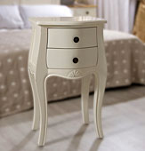 Mesa de Noche 2 cajones Vintage Franc�s blanca