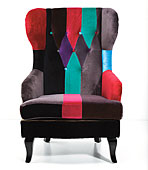 Orejero patchwork arlequin - Butacas Vintage - Muebles de Estilo Vintage