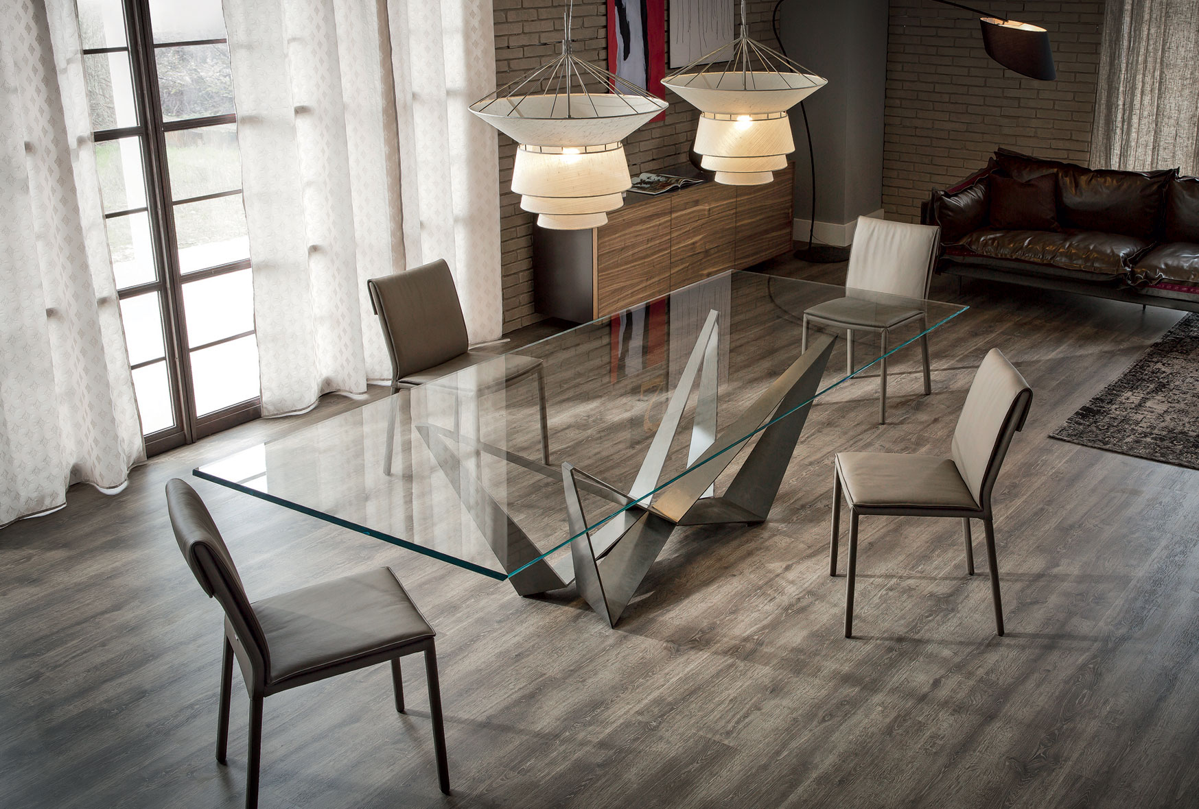 Mesa de comedor cristal Skorpio Cattelan en Portobellostreet.es Mesa de comedor cristal Skorpio Cattelan en Portobellostreet.es