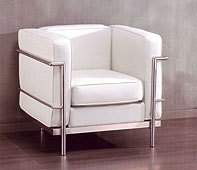 Sillon de Dise&ntilde;o Casino Royal piel blanca
