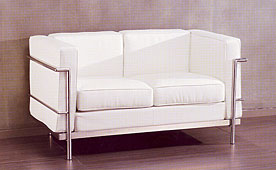 Sofa Moderno Casino Royal 2 plazas piel blanca