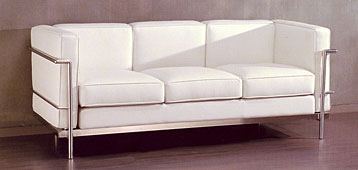 Sofa de Dise&ntilde;o Casino Royal 3 plazas piel blanca