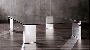 Mesa de centro de Dise&ntilde;o cristal y acero