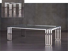Mesa de centro de Dise&ntilde;o acero inox y crista