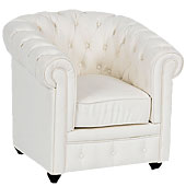 Sill�n Chester en blanco con capiton� - Butacas y orejeros - Muebles Cl�sicos