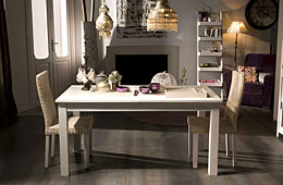 Mesa de Comedor Extensible Ivana lacada en blanco