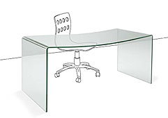 muebles modernos Mesa de escritorio cristal doblado