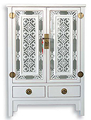 Vitrrina Tallada Xin Blanca - Vitrinas Coloniales y Rusticas - Muebles Coloniales y Muebles R�sticos