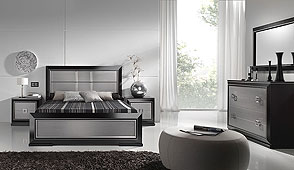 muebles dormitorioDormitorio Tablero Negro y Plata