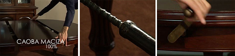 Detalle de la tapa de la mesa victoriana de manivela rectangular 