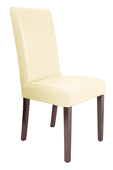 Silla Colonial de Piel Oliver Crema 