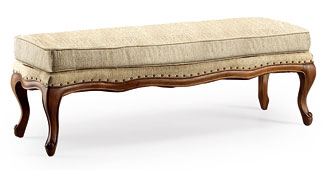 Taburete Vintage pata cabriole tapizado