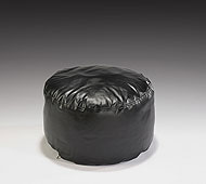 Puff ecopiel negro 