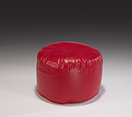 Puff ecopiel rojo 