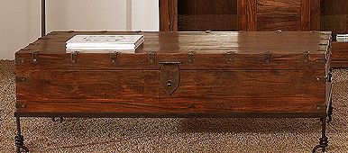 Baul Vintage Palisandro Con Hierro Forjado