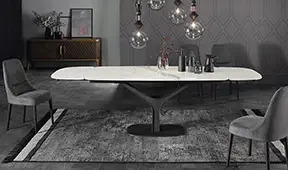 Mesa de comedor extensible porcelánica Ariston de Tonin Casa