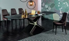 Mesa de comedor extensible porcelánica Calliope de Tonin Casa