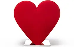 Taburete acero y tapizado Love