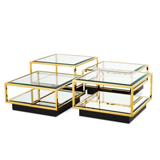 Mesa de centro cristal Tortona Set de 4