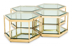 Mesa de centro cristal Sax set of 4