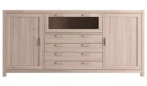 PORTOBELLO aparador roble 2 puertas 5 cajones