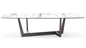 Mesa de comedor de 250 cermica seda calacatta Art by Bonaldo