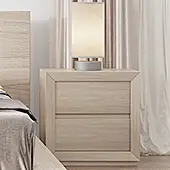 Mesa de noche roble 2 cajones recta Palm Beach