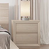 Mesa de noche roble 2 cajones recta Palm Beach