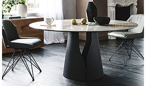 Mesa de comedor redonda Keramik Giano Cattelan