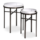 Set 2 mesas auxiliares cristal Hoxton