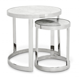 Mesa auxiliar acero inoxidable Fletcher Set de 2