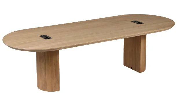 Mesa de despacho roble macizo con enchufes Quantum Mesa de despacho roble macizo con enchufes Quantum