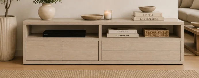 Mueble tv 2 puertas 2 cajones nórdico Sendai