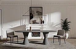 Mesa de comedor microcemento oval Estoika Mesa de comedor microcemento oval Estoika